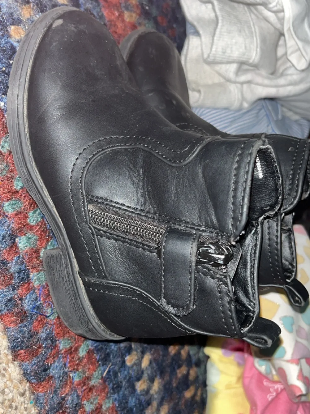 wonder nation Black Girls' Zip Ankle Boots